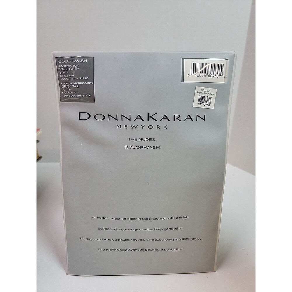 Donna Karan New York The Nudes Colorwash Pantyhose Small Pale Grey A19